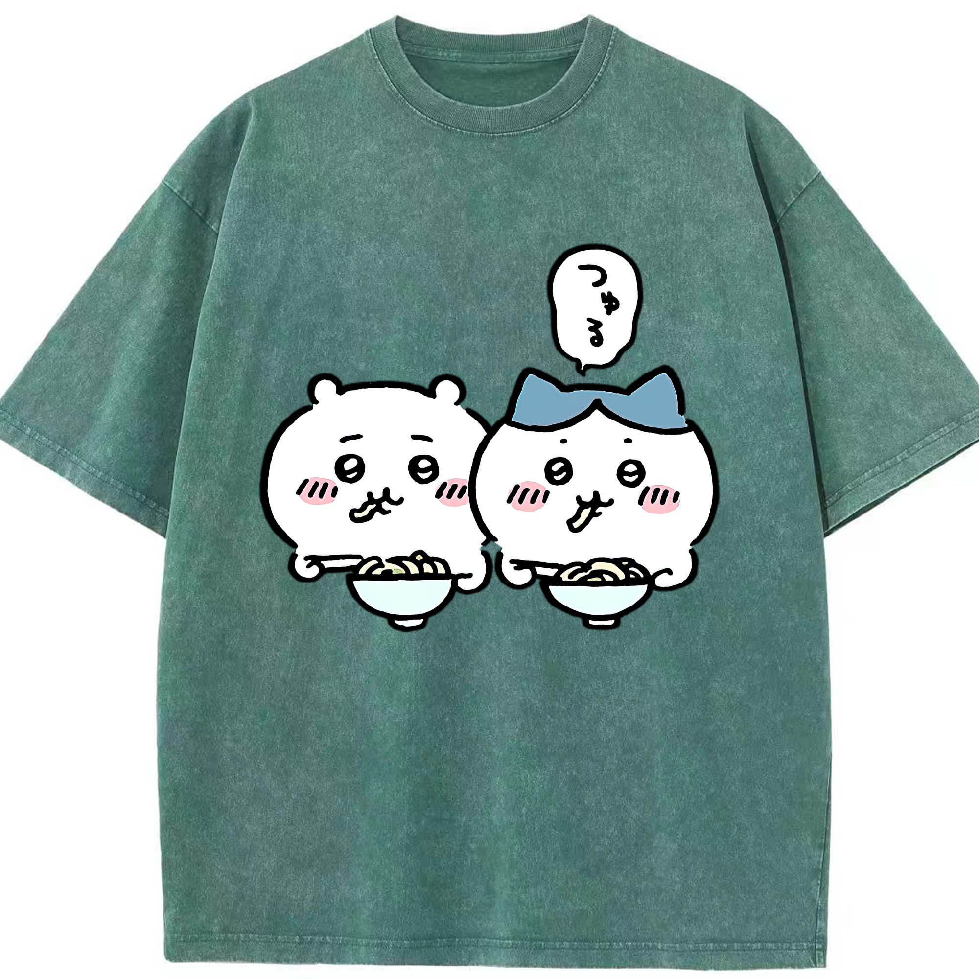 （画像用） ちいかわ ハチワレ Chii-kawa hachiware 綿100% ヴィンテージ風 半袖Tシャツ（フロントプリント）
